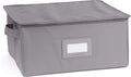 Covermates Keepsakes Dish Storage Box - Stackable, Reinforced Handles, China Storage, Graphite