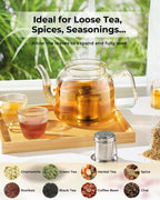 House Again Tea Infuser, Extra Fine Mesh Tea Strainers for Loose Tea, 18/8 Stainless Steel Tea Strainer with Extended Chain Hook, Tea Steeper for Brew Tea, Spices & Seasonings, for Single Cup