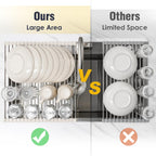 Tomorotec 21" x 15.5" Roll Up Dish Drying Rack Over Sink Drying Rack Sink Cover Kitchen Sink Accessories Gadget Multipurpose Organizer Foldable Stainless Steel Drainer