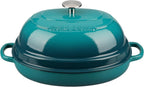 Enameled Oval Cast Iron Dutch Oven Pot with Lid, Bread Dutch Oven for Sourdough Bread Baking, 6QT, Darkcyan
