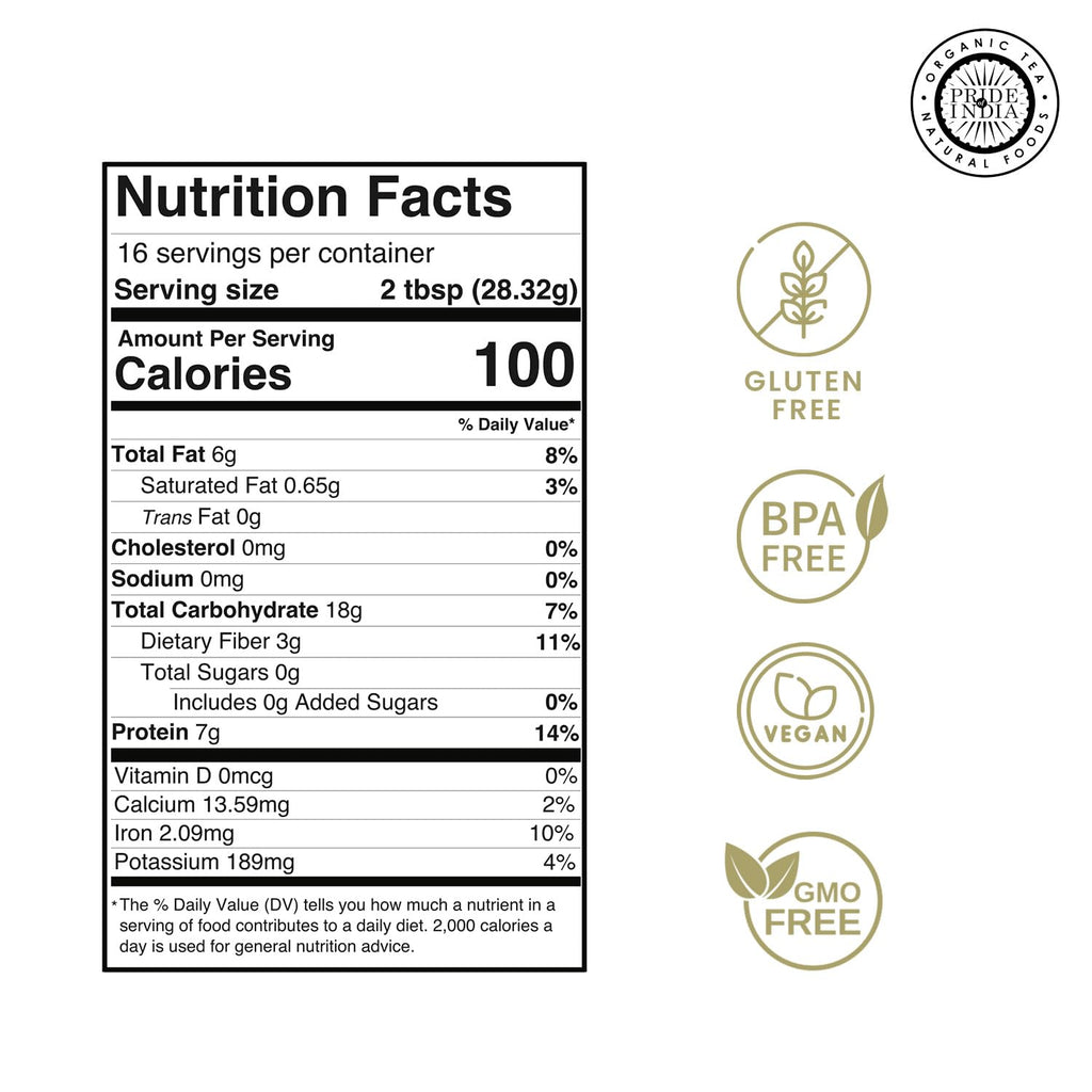 Pride of India- Red Lentil Flour 1 lbs (454 gm) Hint of Sweetness Slightly Nutty Earthy Flavor Freshly Milled in Small Batches |Ideal for Cakes Sauces Pasta Crepes Meatballs | Vegan, Gluten Free