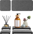 4PCS Water Absorbing Stone Tray, Quick Drying Diatomite Stone Sink Tray, Water Absorbent Diatomite Coasters Used for Hand Soap Dispenser Toothbrush Sponges Holders in Bathroom Counter and Kitchen Sink