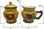 ACK Ceramic Cream and Sugar Set (Deluxe), Sugar Bowl with Lid
