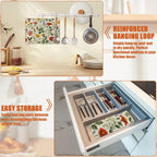 Spring Wild Flower Dish Drying Mat for Kitchen Counter Microfiber Absorbent Dish Kitchen Drying Mat Draining Reusable Washable for Dishes/Utensils/Counterto