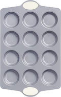 Ceramic Muffin Pan,12-Cup Nonstick Aluminized Steel Cupcake Pans, Healthy Non-Toxic Ceramic Coating Muffin Tin, 1 Pack Cup Cake Pans for Baking Cream