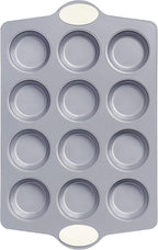 Ceramic Muffin Pan,12-Cup Nonstick Aluminized Steel Cupcake Pans, Healthy Non-Toxic Ceramic Coating Muffin Tin, 1 Pack Cup Cake Pans for Baking Cream