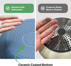 Redchef Nonstick Cookware Sets, Ceramic Frying Pan Set with Tempered Glass Lids, Non Stick Cooking Set, Dishwasher & Oven Safe, Induction Safe, Compatible with All Cooktops, Blue (8", 9.5", 11")