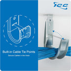 ICC Ceiling Mount J Hook 1 5/16” Without Retainer Clip – Galvanized Steel Cable Management Hooks for Hanging Cable - Rust-Resistant, EIA and TIA Compliant - 1 5/16 Inch 25 Pack