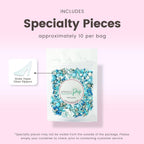Sprinkle Pop Glass Slipper Princess Sprinkle Mix| Blue White Sprinkles with ~10 Frozen Shoe Wafer Paper and Silver Dragees| Girl Sprinkles Made in USA for Decorating Birthday Cupcakes Cake Donuts, 2oz