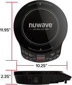 Nuwave Flex Precision Induction Cooktop, 10.25” Shatter-Proof Ceramic Glass, 6.5” Heating Coil, 45 Temps 100°F to 500°F, 4Qt Induction-Ready Healthy Ceramic Non-Stick Everyday Pan with Lid Included