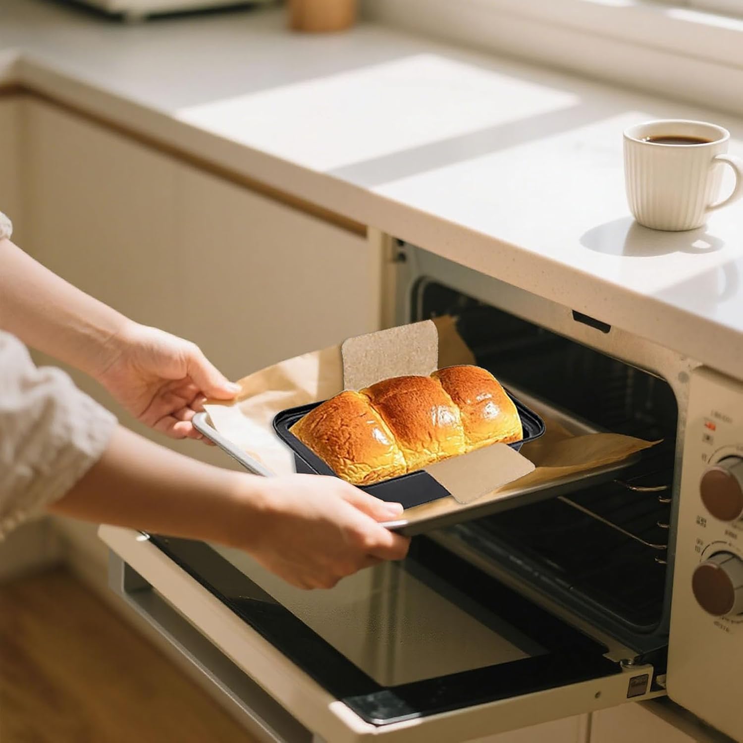 100 Pcs Loaf Pan Liners for Baking Bread 9x5 inches, Baking Paper, Non-Stick Greaseproof Paper, Bread Pan Parchment Paper for Baking Toast Bread, Cakes, Banana Bread