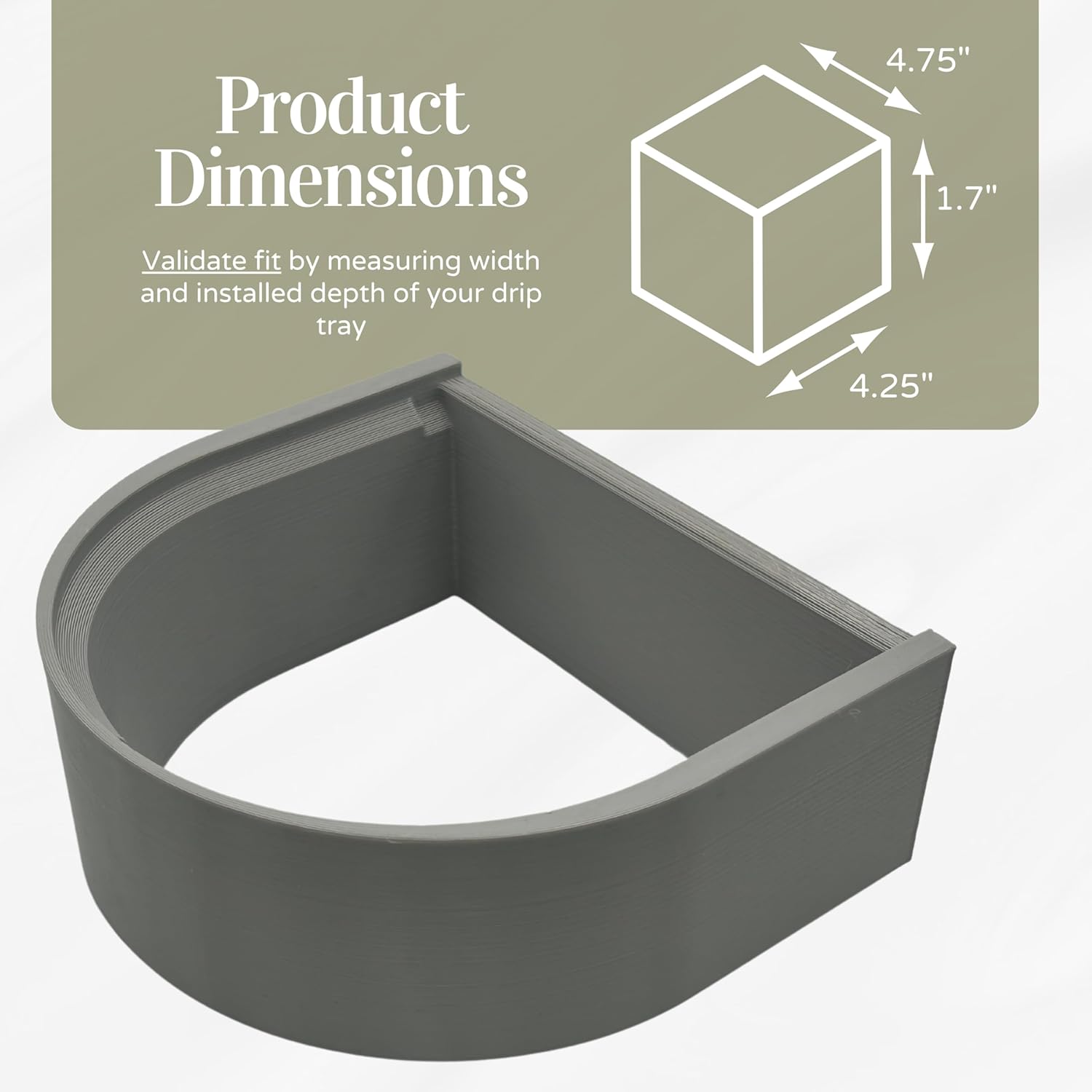 Drip Tray Mug/Cup Riser Made for the Keurig to Reduce Splashes - Riser Only (Gray, K-Supreme 1.7 Inches Tall)