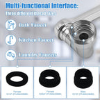 1080° Swivel Faucet Extender, 2 PCS Sink Aerator Attachment with Dual Spray Modes, Rotatable Robotic Arm for Kitchen and Bathroom, Splash Filter Extension for Hand, Face, and Hair Washing