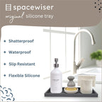 Countertop and Vanity Tray - 2 PC Large 11.7" Silicone Bathroom Trays, Counter Organizer, Dish Soap Sponge Holder Kitchen Sink Tray Organizer, Sink Caddy Toothbrush Key Kitchen Soap Trays