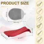 uxcell 1 Set Silicone Spoon Rest for Stove Top, Silicone Spoon Holder for Cooking Spatula, Ladle, Brush Red/Grey