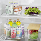 LAMU 3 Pack Lazy Susan Organizer, Clear Lazy Susan Turntable for Cabinet, Spice Organizer for Pantry, Refrigerator, Table Top, Kitchen Organizer and Storage, 2 Size (1 Piece 11'' + 2 Piece 9'')