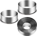 9 Pieces Stainless Steel Cookie Cutter Set Biscuit Plain Edge Round Cutters Metal Ring Baking Molds