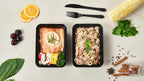 24 oz Meal Prep Containers With Lids Reusable 150 Pack Extra-thick Plastic Food Storage Black Disposable To Go Lunch Box BPA Free Stackable Microwave Dishwasher Freezer Safe (Formerly FULING)