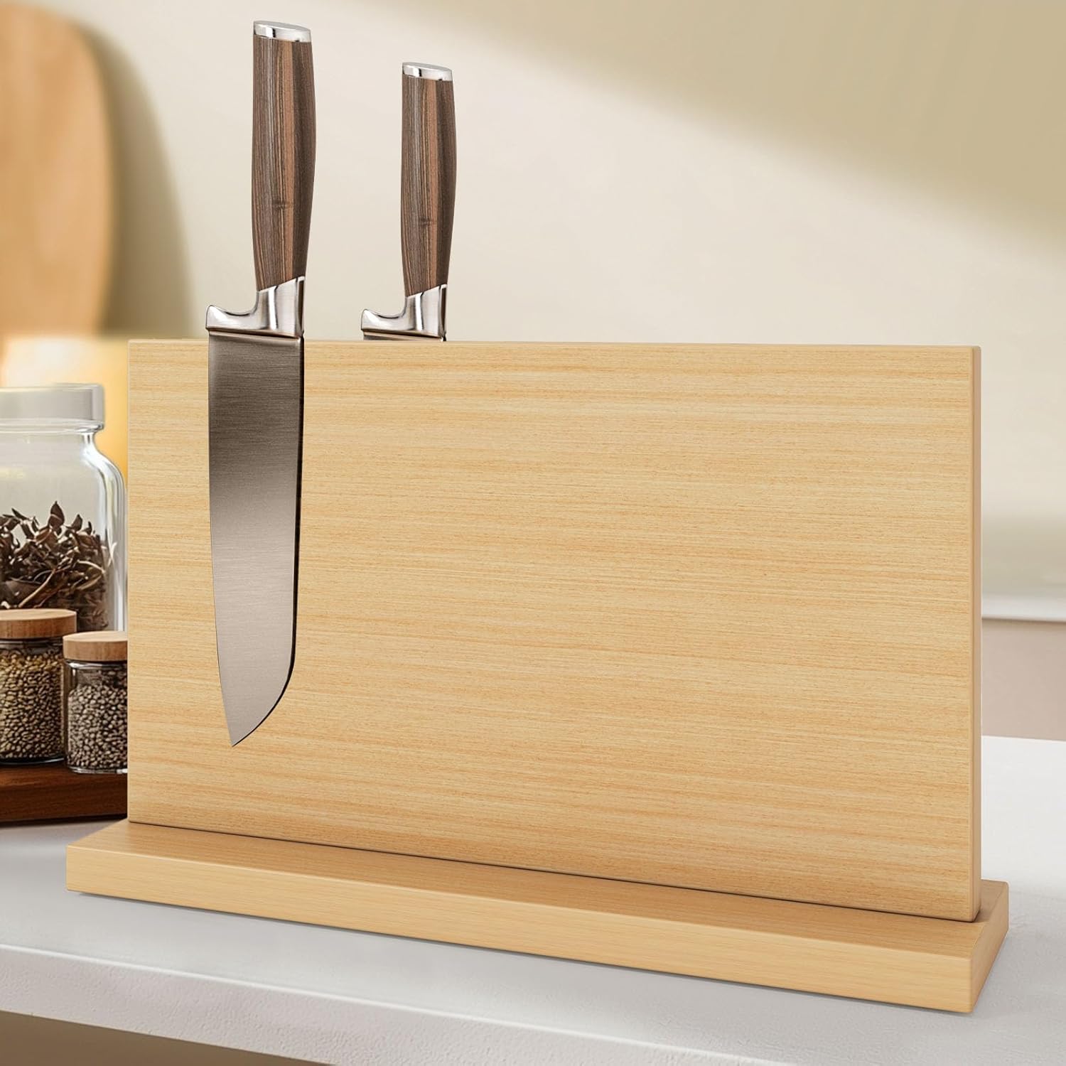 Extra Large Magnetic Knife Holder, Double-Sided Magnetic Knife Block Universal Multi-function Display Rack for Kitchen Counter
