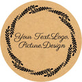 Custom Stickers Kraft Paper Labels Personalized Withe Text, Business Logo Customized Food Jars Labels Bakery Label Sticker Package Favor Canning Circle 100pcs (Style 8)