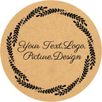 Custom Stickers Kraft Paper Labels Personalized Withe Text, Business Logo Customized Food Jars Labels Bakery Label Sticker Package Favor Canning Circle 100pcs (Style 8)