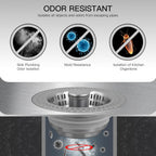 3 in 1 Kitchen Sink Drain Strainer Stopper, Stainless Steel Pop Up Sink Stopper with Anti-Clogging Basket Strainer Width 3.07" Height 1.77 for Deep Sink (Silver)