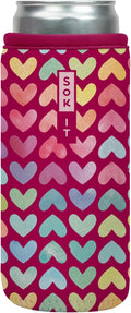 Sok It CanSok Sleeve for Beer & Soda Insulated Neoprene Cover (Heart Strings, 12oz Slim Can Sleeve)