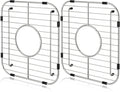 Orgneas Sink Protectors for Kitchen Sink, Universal Double Bowl Sink Bottom Grid 13.2"x11.6"x1.25", 304 Premium Stainless Steel Kitchen Sink Protector Grid Sink Grate Rack Centered Drain 2 Packs