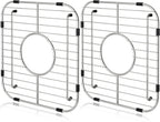 Orgneas Sink Protectors for Kitchen Sink, Universal Double Bowl Sink Bottom Grid 12.5"x10.5"x1.25", 304 Premium Stainless Steel Kitchen Sink Protector Grid Sink Grate Rack Centered Drain 2 Packs
