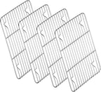 P&P CHEF Baking Cooling Rack Set for Cooking Roasting, 4-Piece Stainless Steel Wire Racks for Oven Use, Healthy & Dishwasher Safe, Rectangle, 11.6 Inch