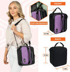 opux Insulated Lunch Box for Men Women Adult, Compact Lunch Bag for Kids Boy Girl Teen, Soft Lunch Cooler Bag for Work School, Leakproof Lunchbox Lunch Pail with Clip-on Buckle, Heather Purple