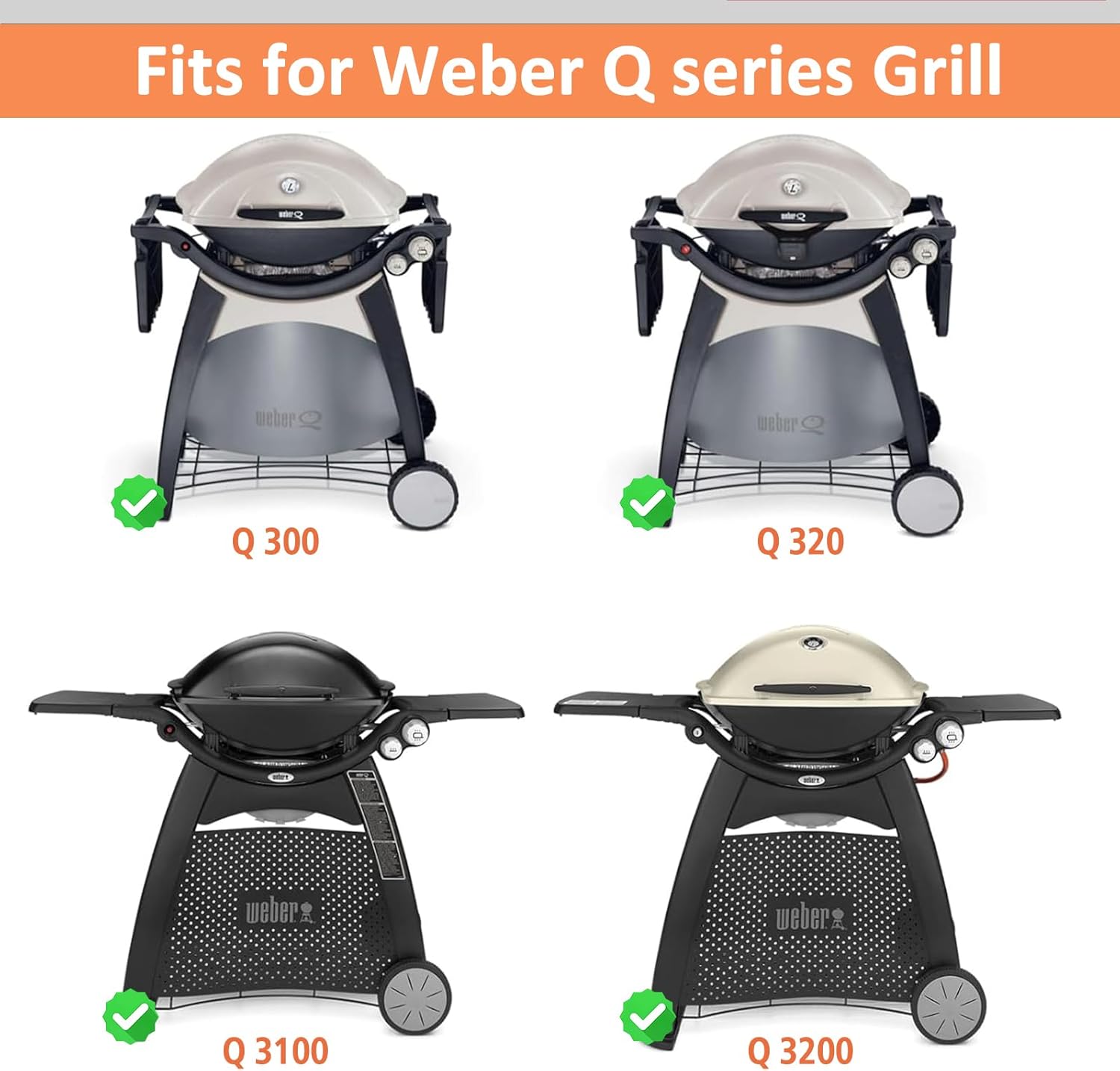 7584 Q3200 Griddle for Weber Q300 Q320 Q3000 Q3100 Q3200 Full Size Grill Plate Parts, Flat Top Cast Iron Griddle Insert for Weber 7646 Q320 Accessories, for WeberQ Grill Parts