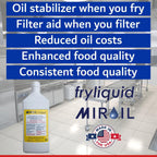 1 Liter Bottle FryLiquid by MirOil, Antioxidant for Frying, Removes Unhealthy Fat, Prevents Breakdown, Vitamin Therapy, Extend Deep Fryer Oil Life for Donut Shop, Restaurant, Food Truck & Food Service