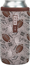 Sok It CanSok Sleeve for Beer & Soda Insulated Neoprene Cover (Football, 16oz Can Sleeve)