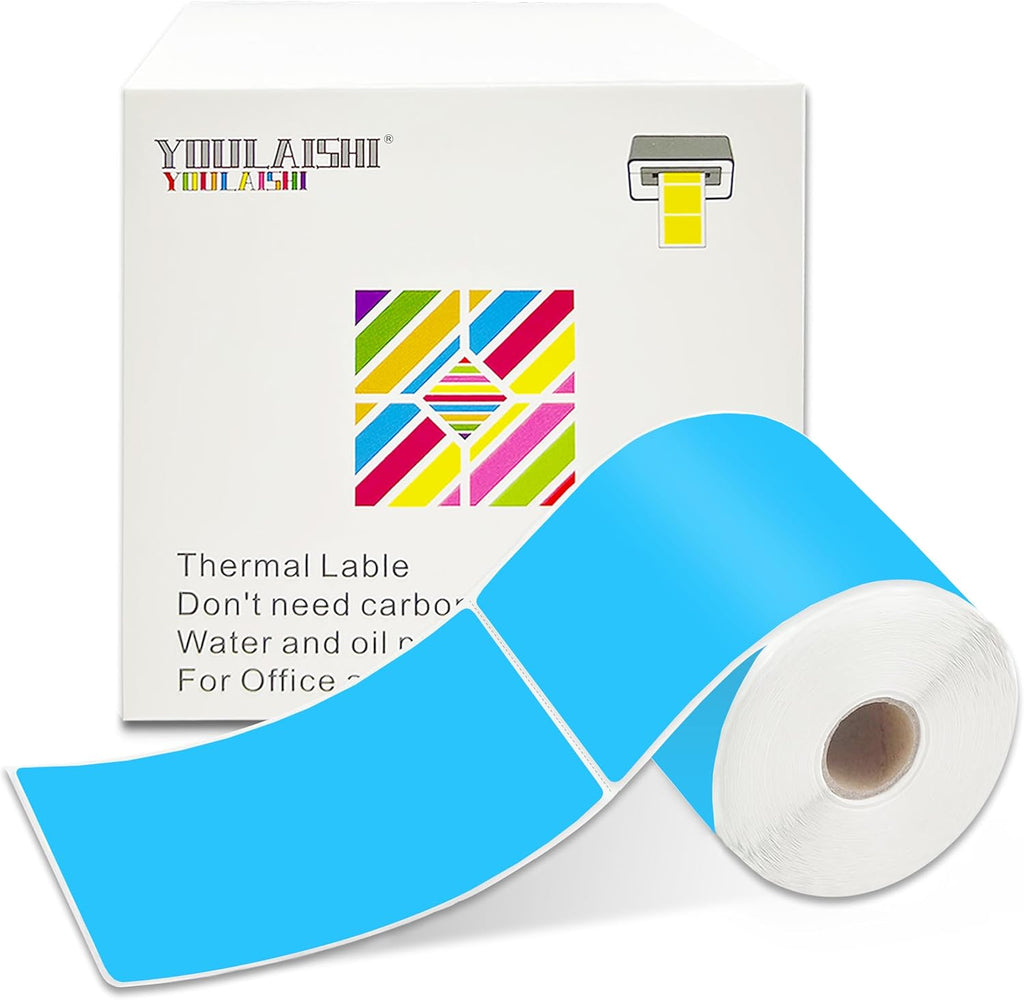 3 x 5 inch Home Moving Box Labels for Storage Bins 300pcs Colored Blank Label Sticker for Shipping Thermal Printer Color Coding Rectangle Moving Labels for Packing Boxes Sky Blue