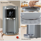 OCTAVO Water Boiler & Warmer 5 Liter, 304 Stainless Steel Water Tank, 700 Watt 6 Adjustable Water Temperature, LCD Touch Control Screen, Child Lock with Water Shortage Indicator