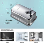 modunful Stainless Steel Soap Dispenser – 27oz Wall Mounted for Family Use, Brushed Nickel, Leak-Proof Pump, Durable Design for Busy Households