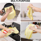 Kitinjoy Cotton 8 Pack Terry Kitchen Dish Cloths, 12 x 12 Inches Super Soft and Absorbent Dish Rags, Quick Drying Dish Towels for Washing Dishes, Yellow