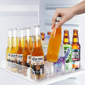 SOLY Drink Organizer for Fridge,Fridge Drink Dispenser for Fridge Automatic Pusher Glide,For Refrigerator Organizing Holds up to 14.96" D, Adjustable for 6-20oz