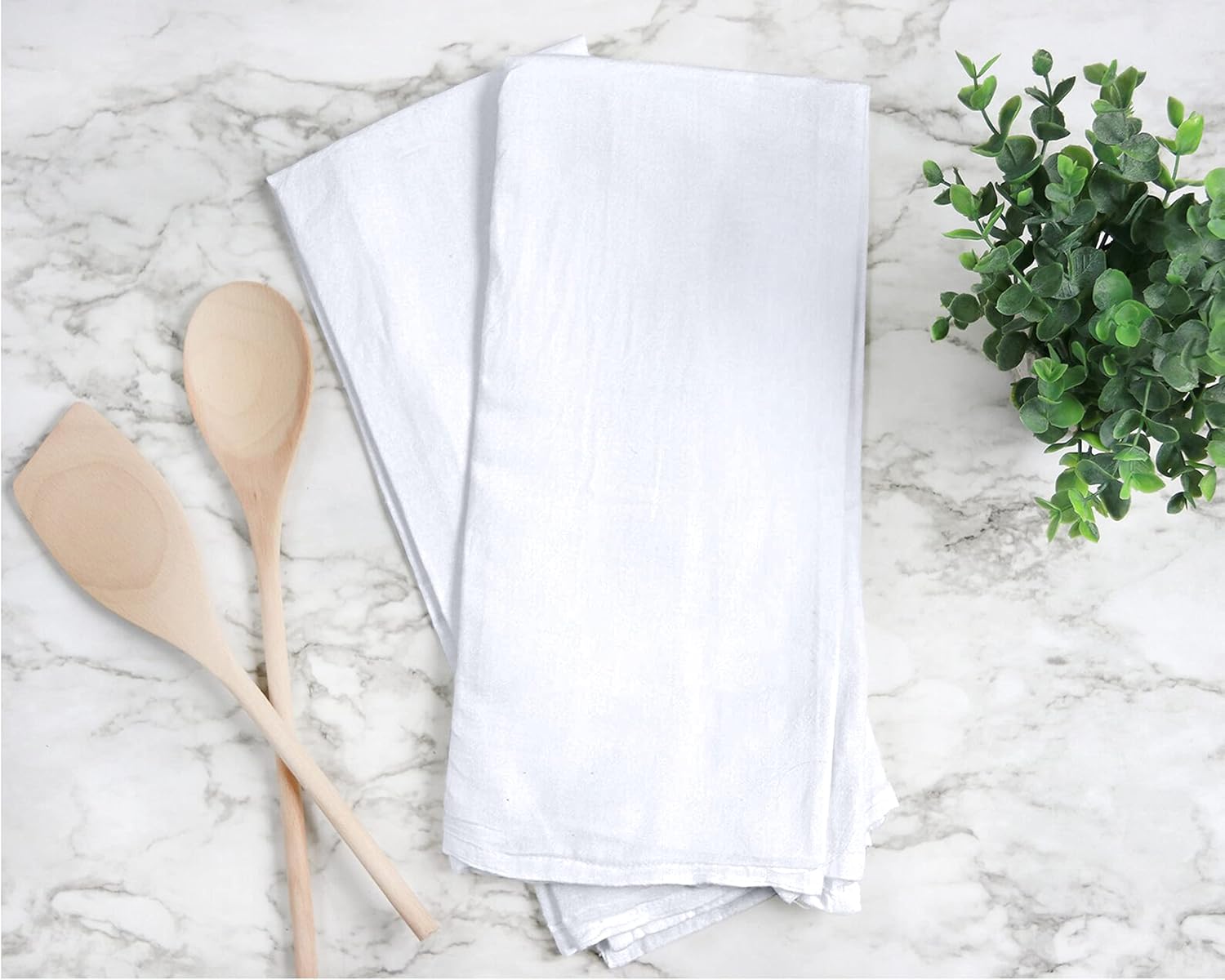 RUVANTI Flour Sack Towels 12 Pack 28 x 28 Inches, Ring Spun 100% Cotton Dish Towel, Machine Washable, Absorbent - Flour Sack Kitchen Towels for Drying and Cleaning - White