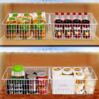 slideep Farmhouse Freezer Baskets Organizer Storage Bins Large Organizer Baskets for Storage, Office, Bathroom, Pantry Organization Storage Bins Rack with Handles 6 Pack