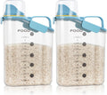 Rice Storage Container, Cereal Containers Storage, Dry Food Airtight Dispenser BPA Free, Clear Plastic Kitchen and Pantry Organization Bin (2, Blue, 3Qt)