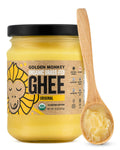 GOLDEN MONKEY Organic Ghee Butter – Grass Fed Clarified Butter for Cooking, Baking, Keto & Gut Health – Ghee Butter Organic Grass Fed from Small Farms – Smooth Spread with High Smoke Point (8oz)