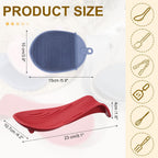 uxcell 1 Set Silicone Spoon Rest for Stove Top, Silicone Spoon Holder for Cooking Spatula, Ladle, Brush Red/Dark Blue