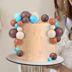 108 Pcs Balls Cake Topper DIY Cupcake Insert Foam Balloons for Cake Baking Wedding Anniversary Birthday Decoration(Retro Colors,Multi Sizes)