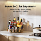 LAMU 4 Pack Lazy Susan Organizer, Lazy Susan Turntable for Cabinet, Refrigerator, Table Top, Kitchen, Bathroom, Pantry Organizers and Storage, 12in 10.6in, Amber