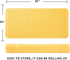 Silicone Dish Drying Mat for Multiple Usage,Easy clean,Eco-friendly,Heat-resistant Silicone Mat for Kitchen Counter or Sink,Refrigerator or Drawer Liner Yellow 5XL 36inches x 18inches