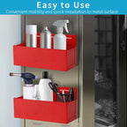 Magnetic Aerosol Spray Can Holder, Magnet Toolbox Bottle Holder, Tool Box Storage Rack for Garage and Home, Craft Workspace, Mechanic Paint Bottle Can Organizer, Red, 3"x8.3"