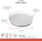 Spectrum Medium Lazy Susan Organizer 9.5 in for Cabinet Refrigerator Pantry Table Rotating Kitchen Storage Spice Rack Fridge Organization, Oyster Gray Spinning Turntable for Sauces Jams Condiments