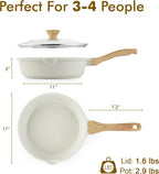SENSARTE Nonstick Ceramic Sauté Pan 11-Inch/4.3QT, Non-toxic Deep Frying Pan Skillet with Lid, Healthy Jumbo Cooker, Stay Cool Handle, Induction Compatible, PFOA & PFAS Free